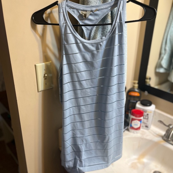 Women's Light Blue Striped Tank Top - Picture 1 of 5